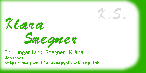 klara smegner business card